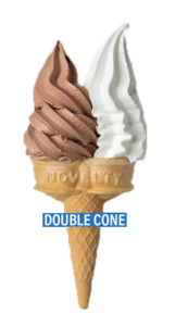 Ice cream cone with two flavors