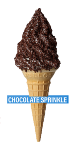 Ice cream cone with chocolate sprinkles