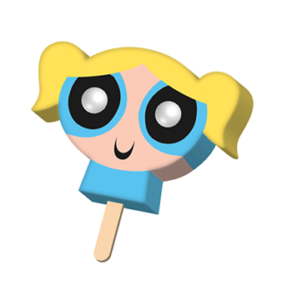 Ice cream featuring Powerpuff Girls packaging