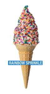 Ice cream cone with rainbow sprinkles